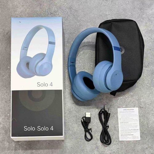 新款Solo4頭戴式藍牙耳機帶彈窗可折曡收納包重低音無線耳機