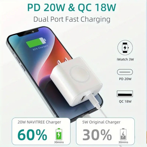 適用蘋果手錶無線充電器iwatch磁吸充電A口C口iPhone手機DP快充頭