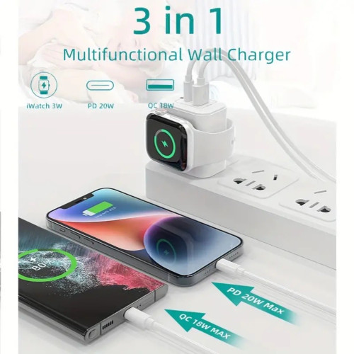 適用蘋果手錶無線充電器iwatch磁吸充電A口C口iPhone手機DP快充頭