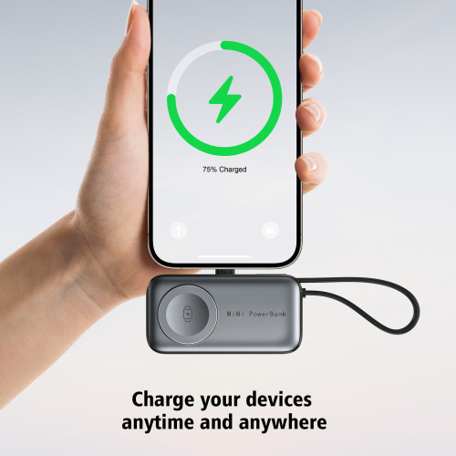 可攜式性手握三合一無線充電寶帶線