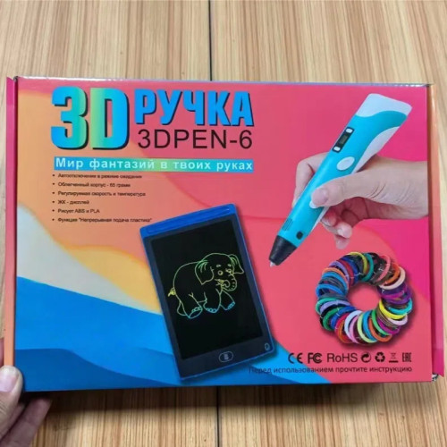廠家直供二代3D打印筆立體繪畫塗鴉畫筆俄文歐規6代打印筆寫字板