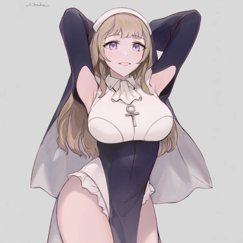 現貨修女cosplay性感chowbie變裝萬聖節修女制服同款歐碼角色扮演