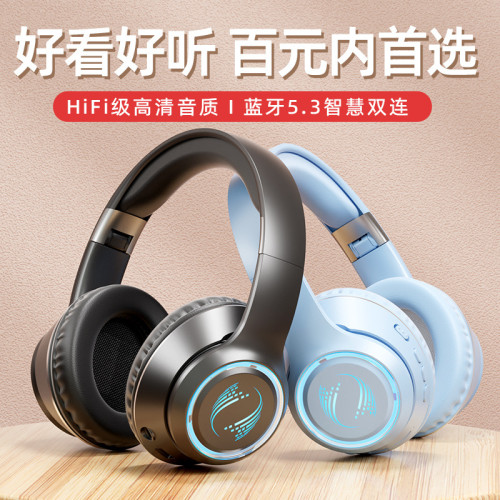 新款頭戴式藍牙耳機無線降噪重低音遊戯好看爆款