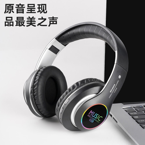 爆款VJ033頭戴式藍牙耳機發光炫彩無線運動耳麥