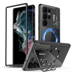 適用三星S25Ultra支架手機殼S24Ultra鋁合金香薰殼S23U磁吸殼