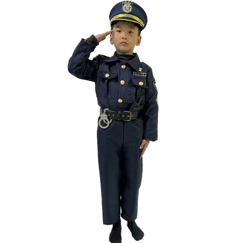 萬聖節兒童警察服角色扮演小孩遊戯服表演萬聖節變裝舞會派對服裝