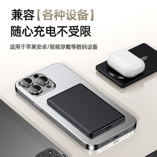 超薄鋁合金20W超級快充磁吸無線充電寶10000安培行動電源禮品