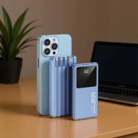 66W超級快行動電源20000安培自帶線小巧可攜式KC認證行動電源