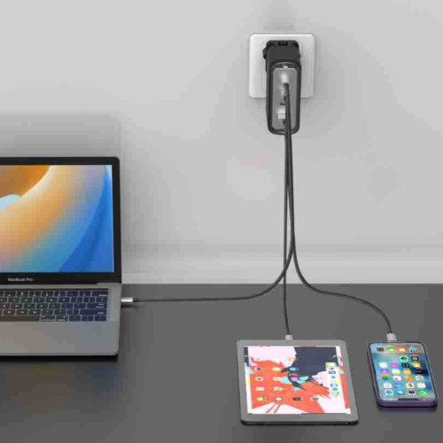 可65w充電頭通多口快充充電頭pd快充頭可攜式多設備