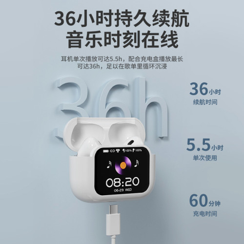 新款E11Pro帶AI翻譯藍牙耳機智能彩色螢幕長續航無線耳機ANC降噪A9pro
