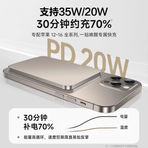 10000毫安磁吸無線充電寶Magsafe適用蘋果華爲小米定 制logo圖案