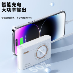 新款卡通萌寵充電寶相機自帶線20000安培大容量可攜式行動電源