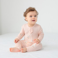嬰兒連體衣春秋竹纖維長袖新生兒哈衣男女寶寶爬服嬰幼兒春季衣服