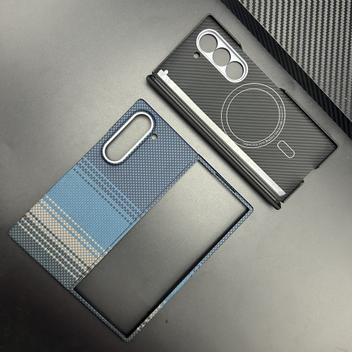適用三星 zfold6中軸手機殼凱夫拉磁吸SAMSUNG fold6芳綸纖維保護