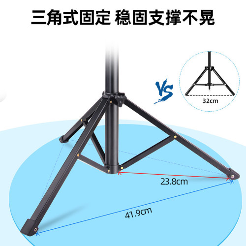 爆款手機自拍桿三腳架帶軟管調節拍照支架可攜式攝影落地三角架
