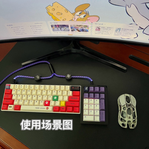 一拖二單晶銅雙頭DIY滑鼠電競線磁軸機械鍵盤數據線桌搭8股編織線
