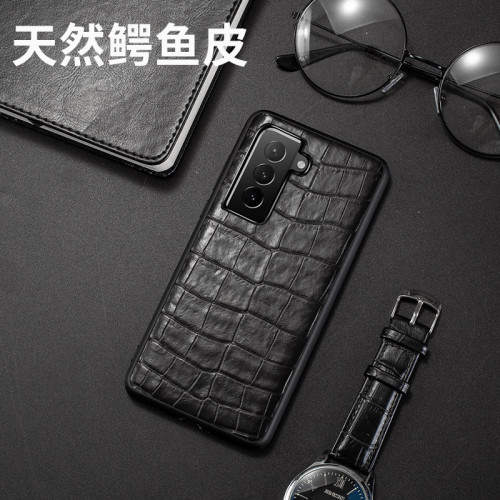 適用三星S25Ultra手機殼24鱷魚皮S23+真皮質note20皮套高檔保護殼
