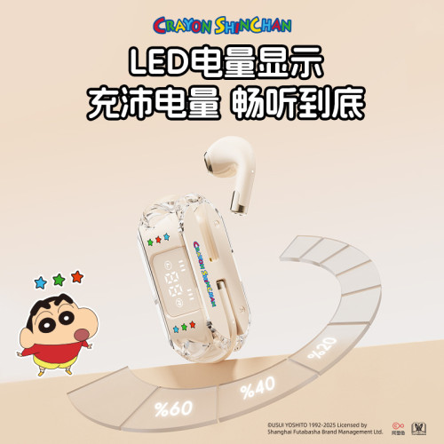 蠟筆小新無線藍牙耳機入耳式音樂遊戯運動長超長續航降噪藍牙耳機