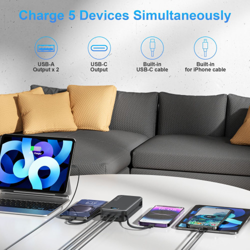 Power Bank with Built in Cables and AC Wall PlugAC插頭充電寶