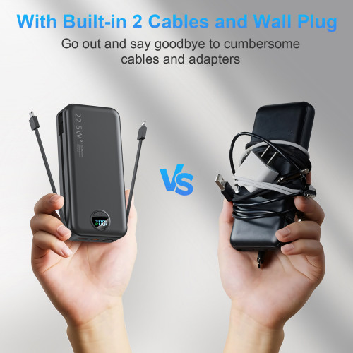 Power Bank with Built in Cables and AC Wall PlugAC插頭充電寶