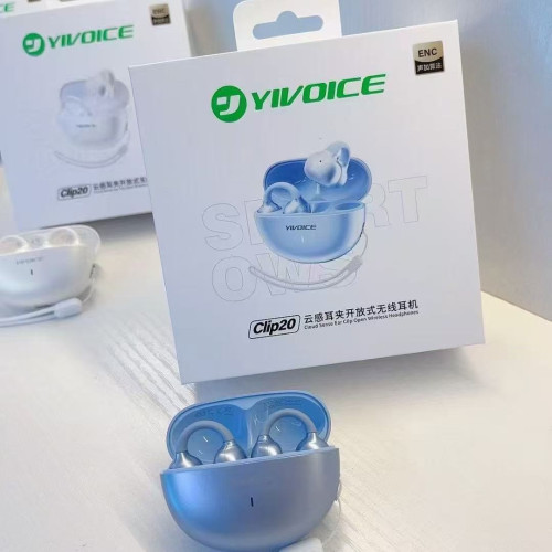 奕聲Clip20耳夾式藍牙6.0耳機一拖二聲加算法四麥超清通話輕巧款