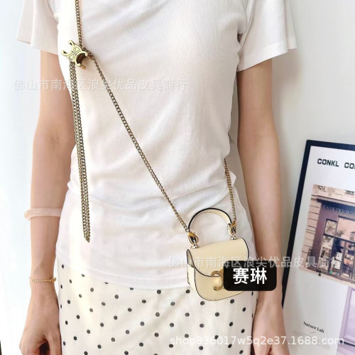 時尚斜背繩耳機包Airpods保護套3代無線藍牙耳機殼皮質零錢包適用