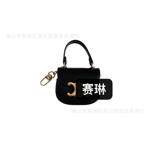 時尚斜背繩耳機包Airpods保護套3代無線藍牙耳機殼皮質零錢包適用