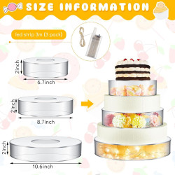2件套 透明圓形亞克力可填充蛋糕架婚禮生日派對甜品擺放展示架
