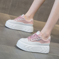 麵包鞋女2026春季新款皮面厚底內增高休閒百搭顯腳小松糕鞋小白鞋