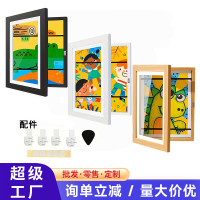 兒童繙蓋相框爆款畫框木質Kids Art Frames藝術收納手工