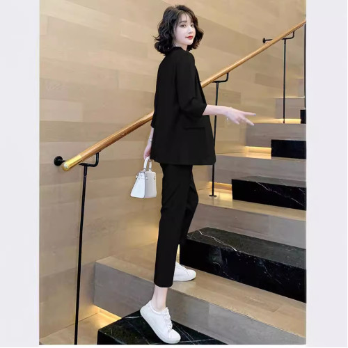 西裝外套女春夏季新款時尚氣質胖mm職業裝休閒網紅西服套裝8019