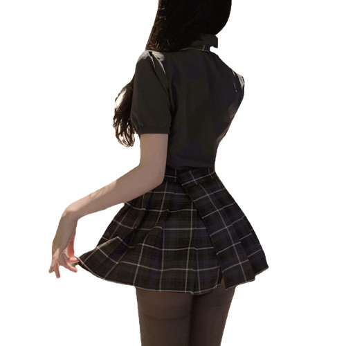 情趣內衣學院風jk收腰制服襯衫女秋季甜辣純欲修身百搭短袖襯衣