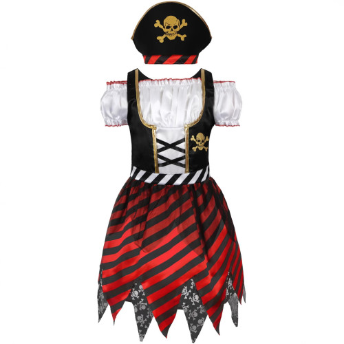 跨境cosplay萬聖節加勒比海盜角色扮演裝扮套裝兒童海盜服裝裙