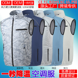 2025新款夏季藍色短袖工裝保安工作服套裝工廠車間工作服廠服現貨