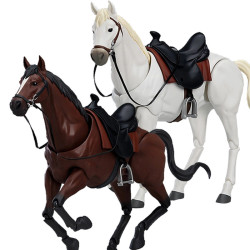 國産優質版關節加強figma馬2.0版素體 白馬 棕馬可動手辦模型擺件