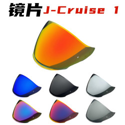 JC半盔鏡片J-Cruise 1-3 J-Force4 CJ-2電鍍鏡片防曬日夜頭盔配件