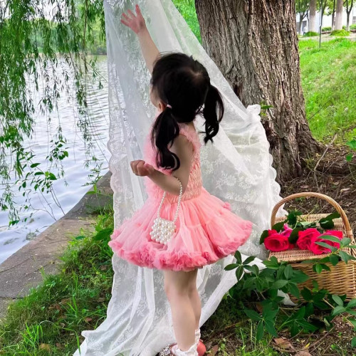 新款女童tutu裙連衣裙夏季寶寶公主裙周嵗裙子兒童舞蹈表演裙