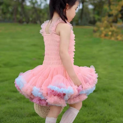 新款女童tutu裙連衣裙夏季寶寶公主裙周嵗裙子兒童舞蹈表演裙