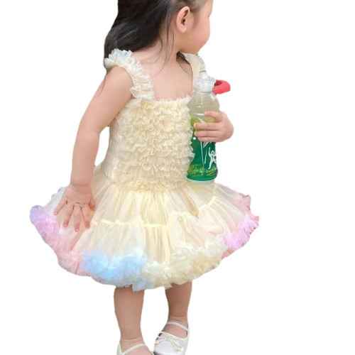 新款女童tutu裙連衣裙夏季寶寶公主裙周嵗裙子兒童舞蹈表演裙