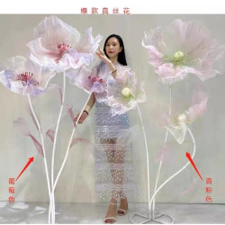網紅真絲新款真絲花婚慶t台舞台裝飾道具路引花藝布展櫥窗美陳