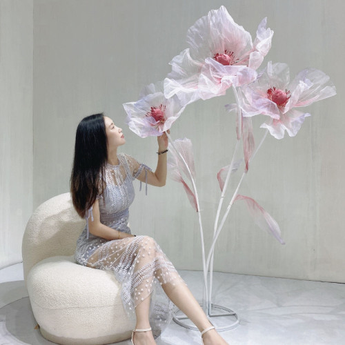 網紅真絲新款真絲花婚慶t台舞台裝飾道具路引花藝布展櫥窗美陳