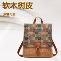 新款2025時尚復古印花樹皮繙蓋後後背包女士大容量雙肩包廣州