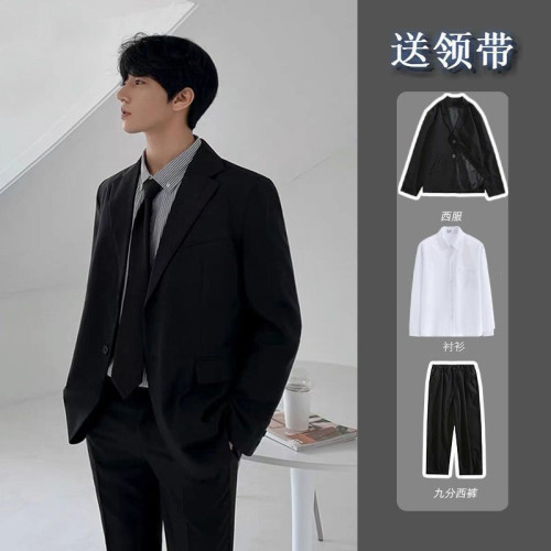 男士DK制服套裝夏季潮流小西裝外套西服港風痞帥職業休閒外套上衣
