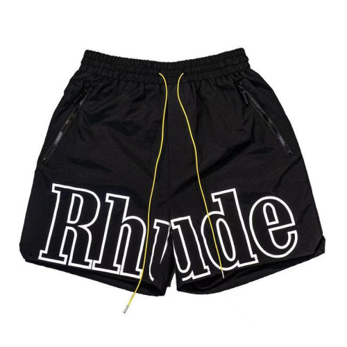 跨境歐美潮牌RHUDE字母3M反光休閒運動短褲男女美式高街沙灘褲子