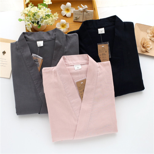日式睡衣春秋情侶男女士和服汗蒸服純棉雙層紗布家居服套裝薄款