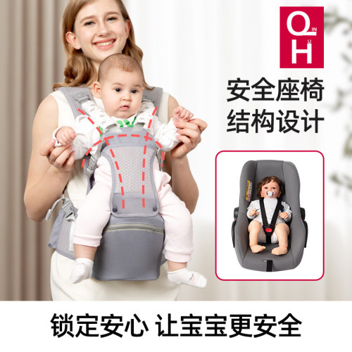 腰凳嬰兒背帶寶寶夏輕便前後兩用不卡脖抱娃神器沁護工廠批髮銷售