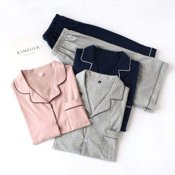新款棉情侶睡衣女夏季短袖春秋男士居家服薄款家居服套裝