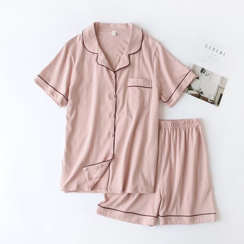 新款棉情侶睡衣女夏季短袖春秋男士居家服薄款家居服套裝