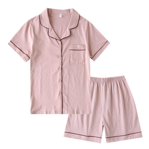 新款棉情侶睡衣女夏季短袖春秋男士居家服薄款家居服套裝