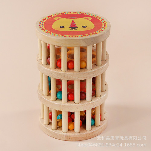 嬰幼兒眡覺追蹤早教教具鍛鍊寶寶手指抓握奧爾夫樂器訓練聽力木制